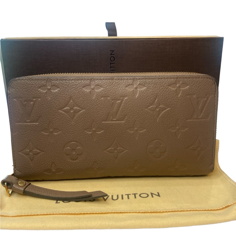 Louis Vuitton Brown Monogram Embossed Zipper Wallet